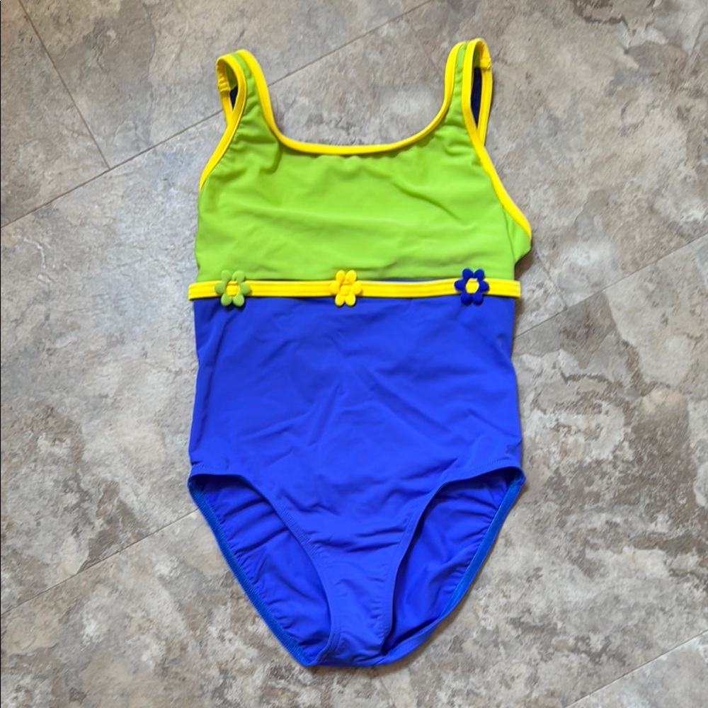 Christina Green and Blue One Piece Swimwear